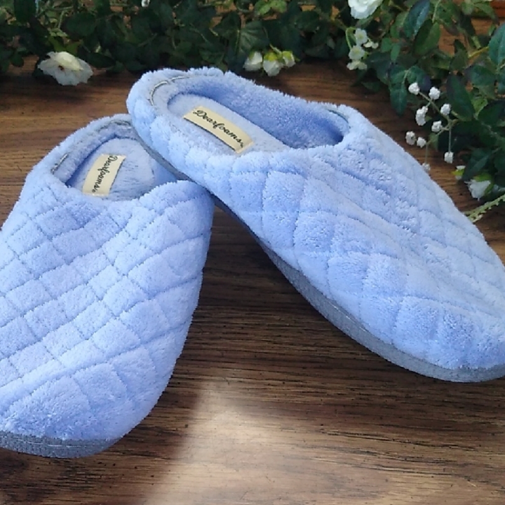 Blue Quilted Slippers